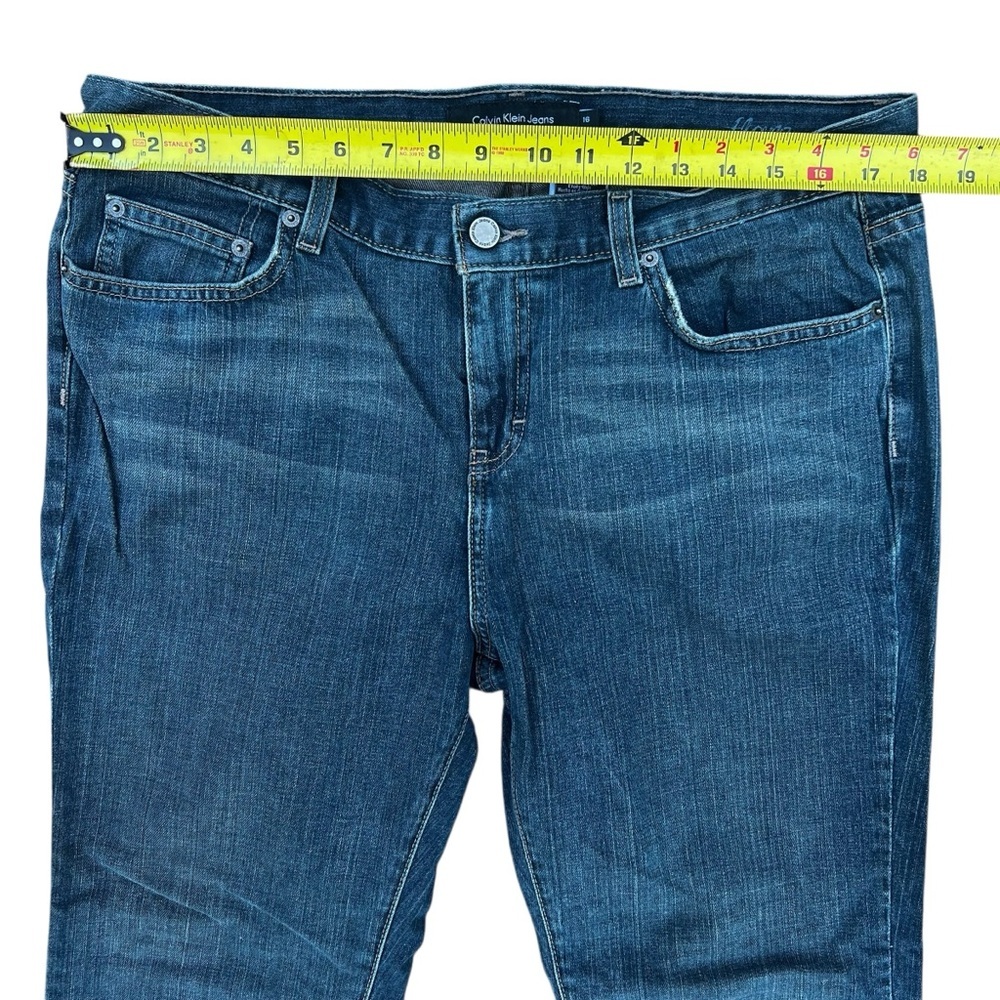 Calvin Klein Vintage Y2K Jeans Women's Flare 17N Blue Faded WB94A22 Size 16 L30 - Picture 8 of 13